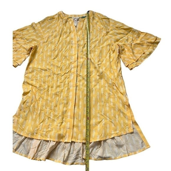 Matilda Jane Golden Hour oversized yellow and white button down tunic blouse - Picture 5 of 11